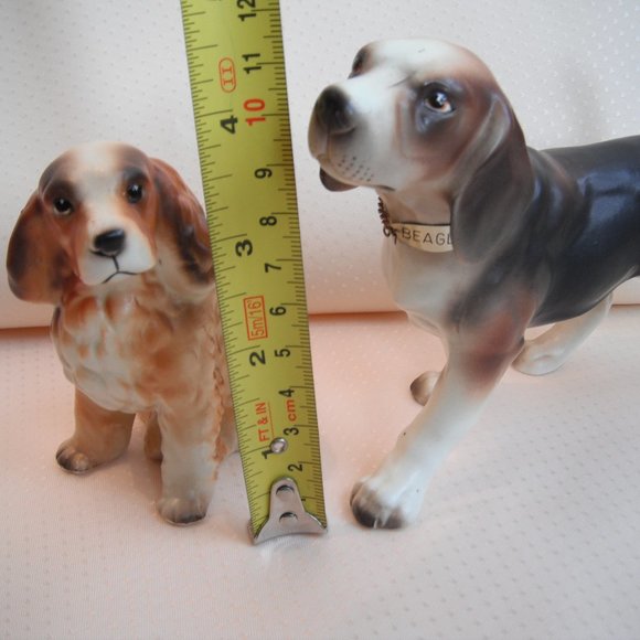 Vintage Dog Figurine Ceramic Porcelain White Brown Japan Lot of 2 - Picture 6 of 12